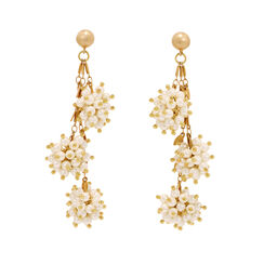 Faux pearl drop stud earrings by Fotini Liami