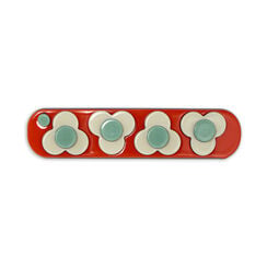 Orange retro floral barrette
