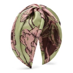 Pink and green flower fabric headband
