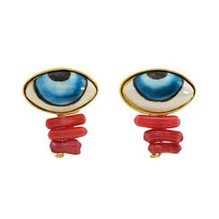 Porcelain evil eye earrings by Ottoman Hands