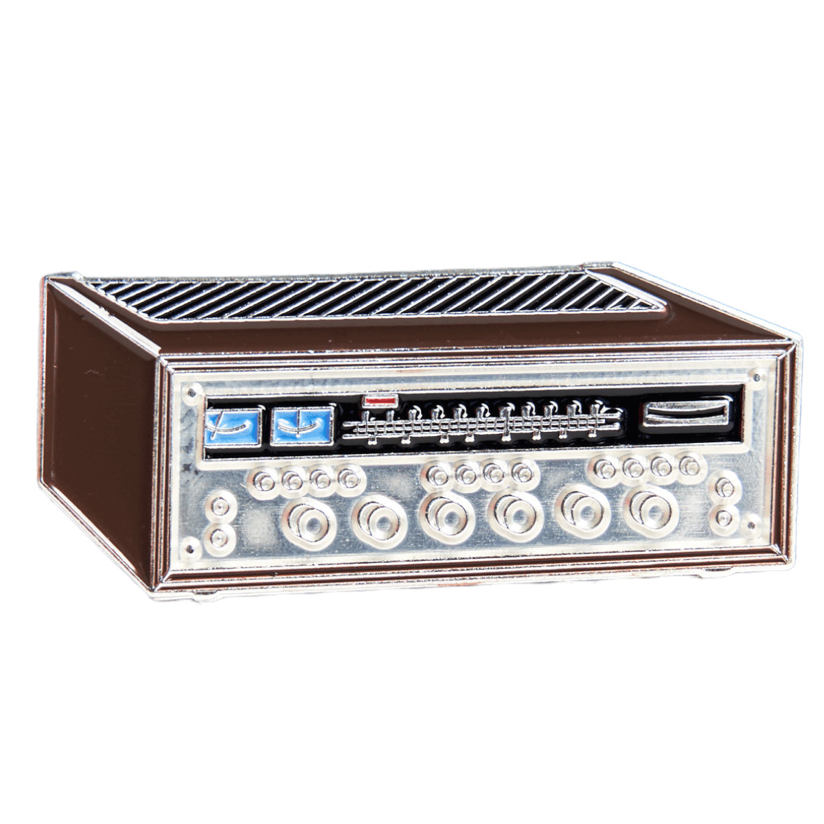 Vintage stereo receiver enamel pin