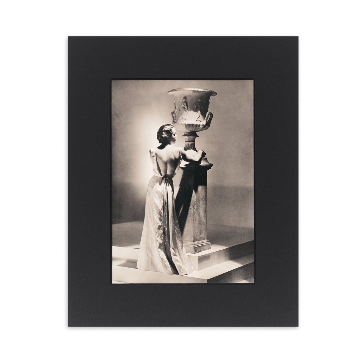 Backless silver lamé gown by Schiaparelli - 8 x 10" mounted print